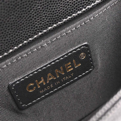 Boy Chanel Black Caviar Skin Small Chain Shoulder Bag