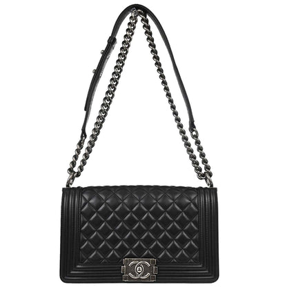 Boy Chanel Black Lambskin Medium Shoulder Bag