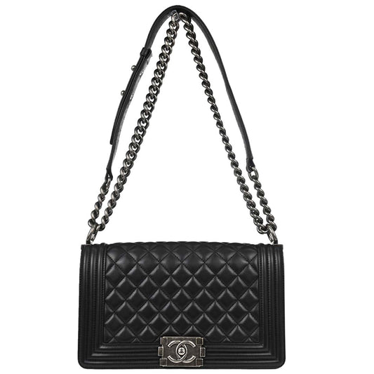 Boy Chanel Black Lambskin Medium Shoulder Bag