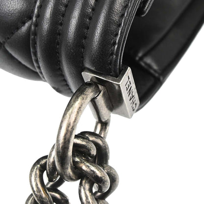 Boy Chanel Black Lambskin Medium Shoulder Bag