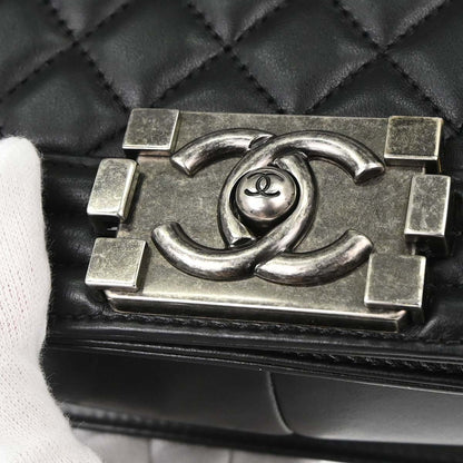 Boy Chanel Black Lambskin Medium Shoulder Bag