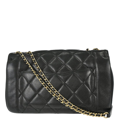 Chanel 2014-2015 Black Lambskin Diana Flap Shoulder Bag