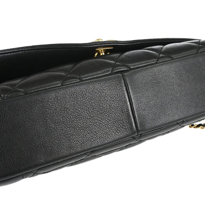 Chanel 2014-2015 Black Lambskin Diana Flap Shoulder Bag