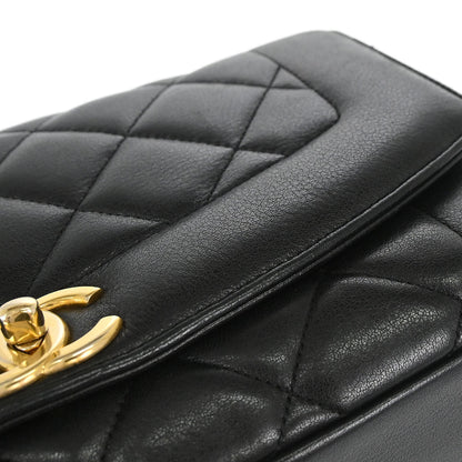 Chanel 2014-2015 Black Lambskin Diana Flap Shoulder Bag