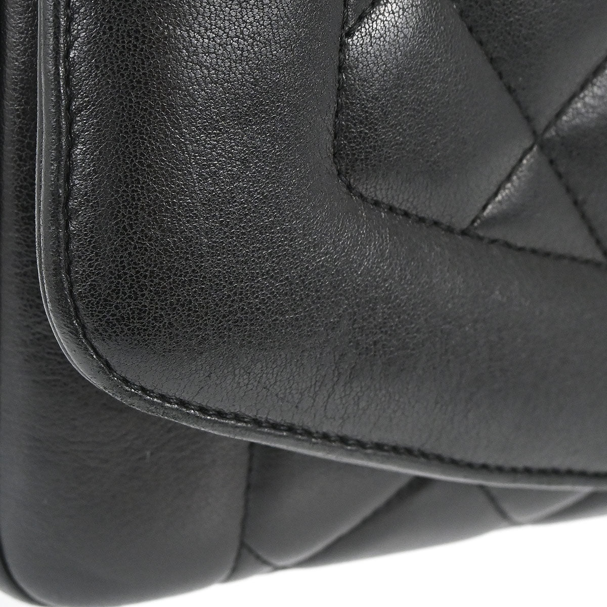 Chanel 2014-2015 Black Lambskin Diana Flap Shoulder Bag