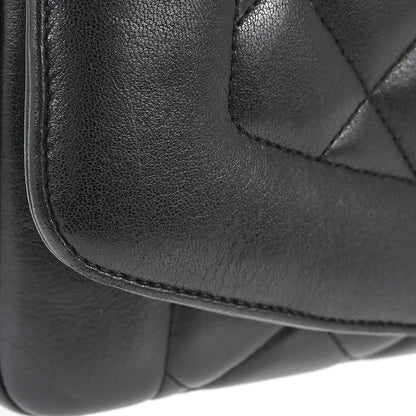 Chanel 2014-2015 Black Lambskin Diana Flap Shoulder Bag