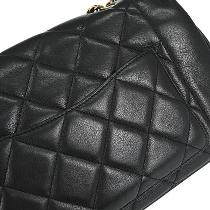 Chanel 2014-2015 Black Lambskin Diana Flap Shoulder Bag