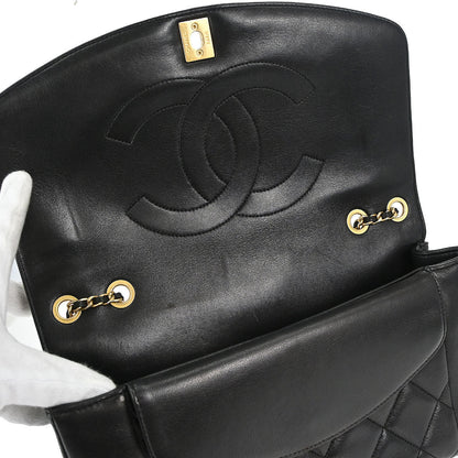 Chanel 2014-2015 Black Lambskin Diana Flap Shoulder Bag