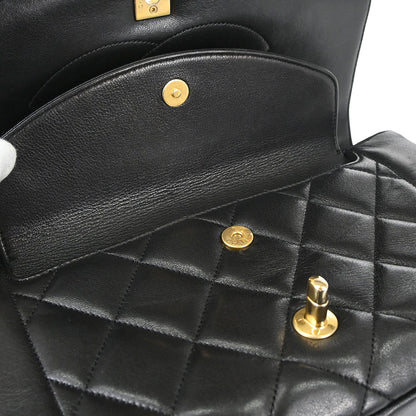 Chanel 2014-2015 Black Lambskin Diana Flap Shoulder Bag