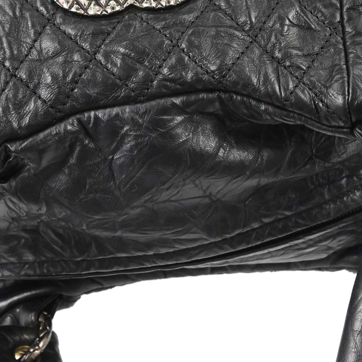 Chanel 2012-2013 Black Calfskin Coco Rider Bowling Bag Handbag