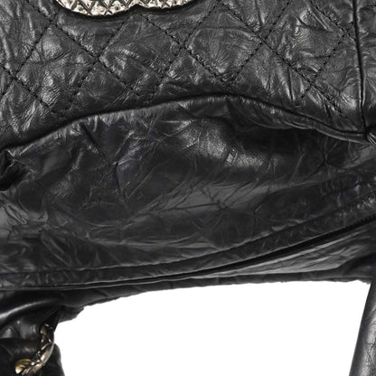 Chanel 2012-2013 Black Calfskin Coco Rider Bowling Bag Handbag