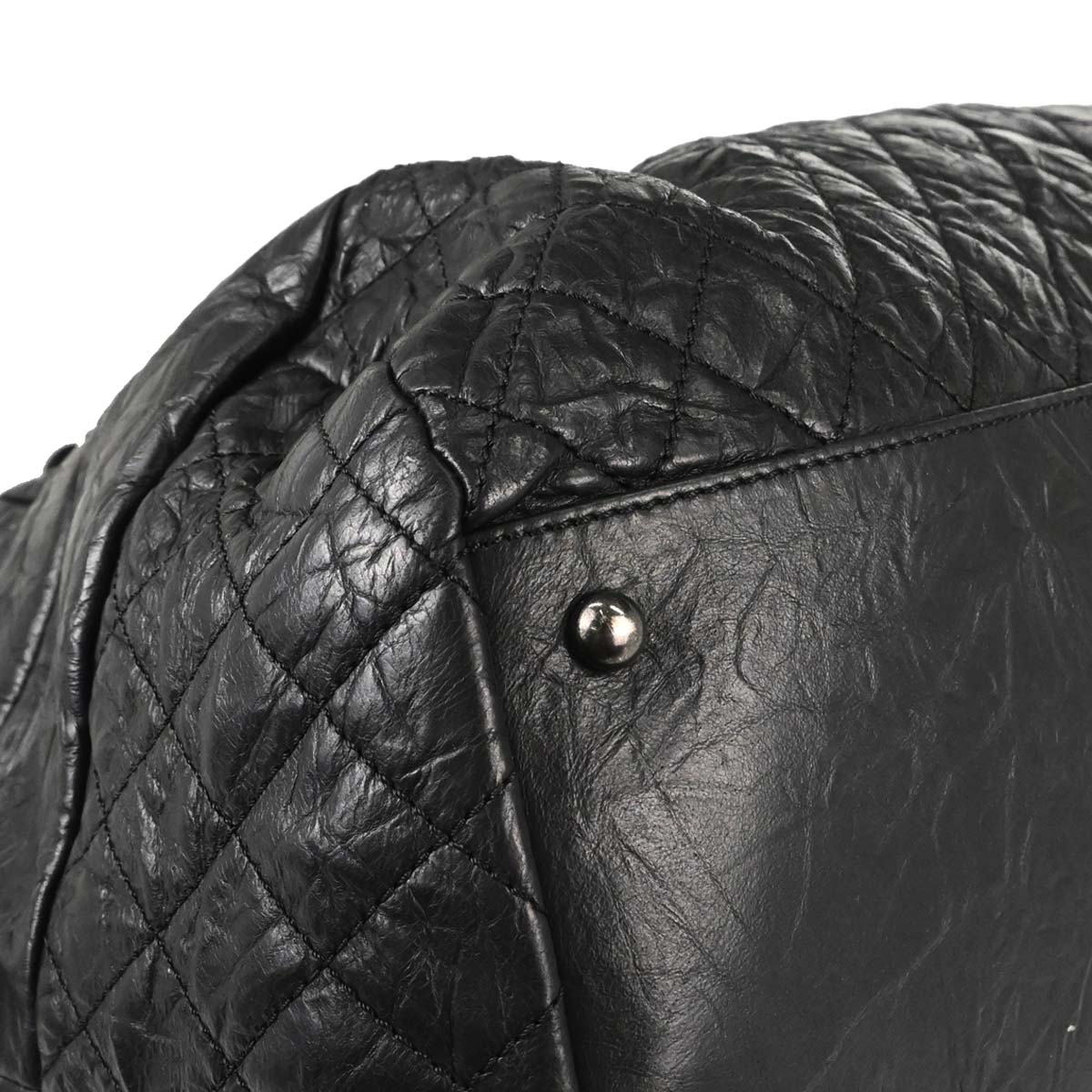 Chanel 2012-2013 Black Calfskin Coco Rider Bowling Bag Handbag