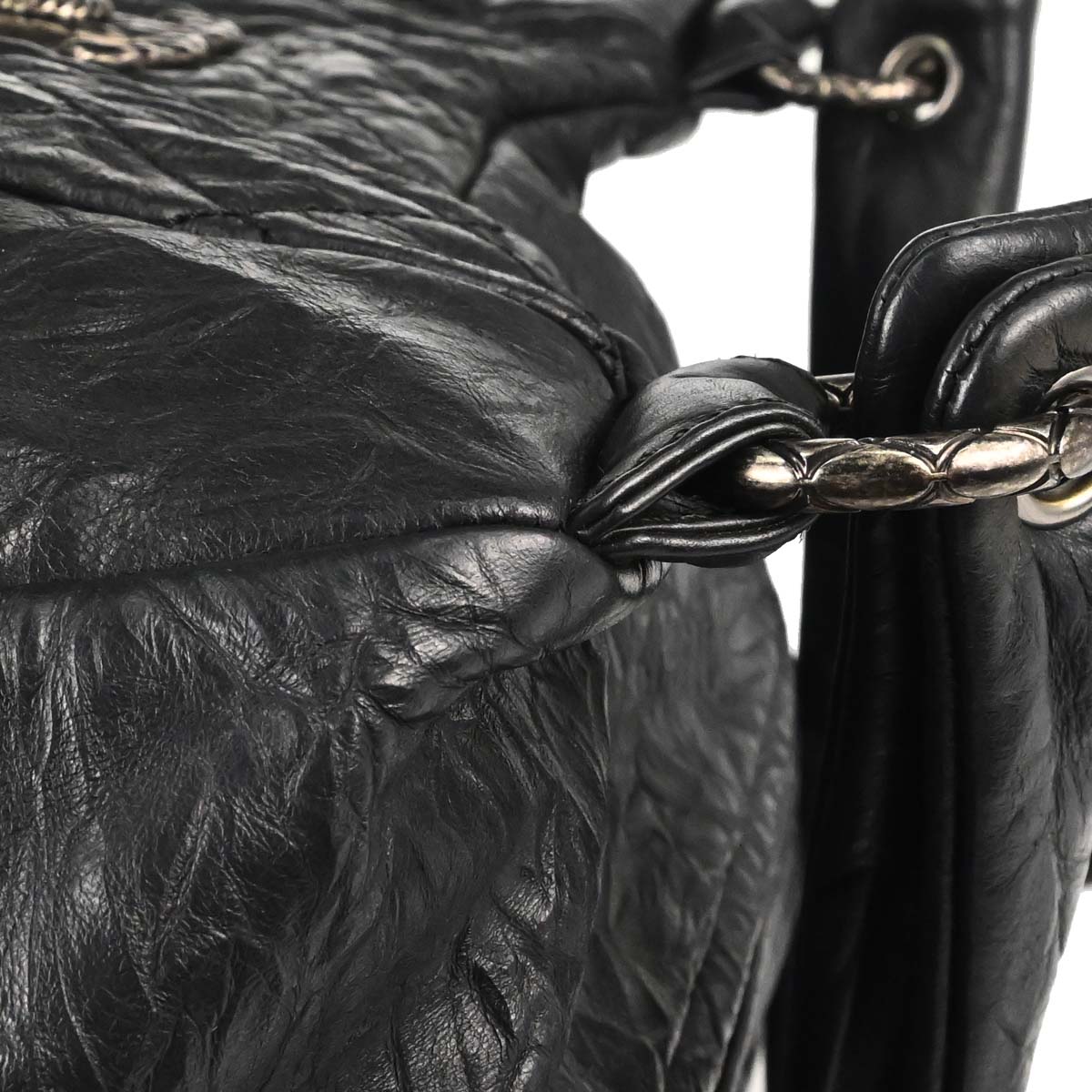 Chanel 2012-2013 Black Calfskin Coco Rider Bowling Bag Handbag
