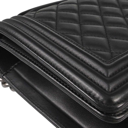 Boy Chanel Black Lambskin Medium Chain Shoulder Bag