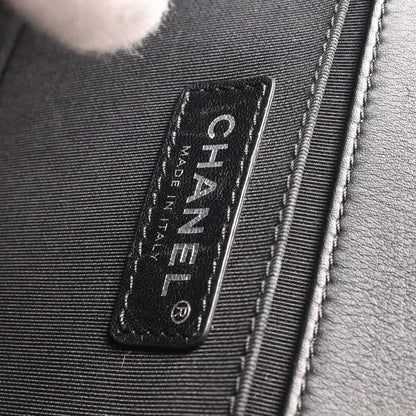 Boy Chanel Black Lambskin Medium Chain Shoulder Bag