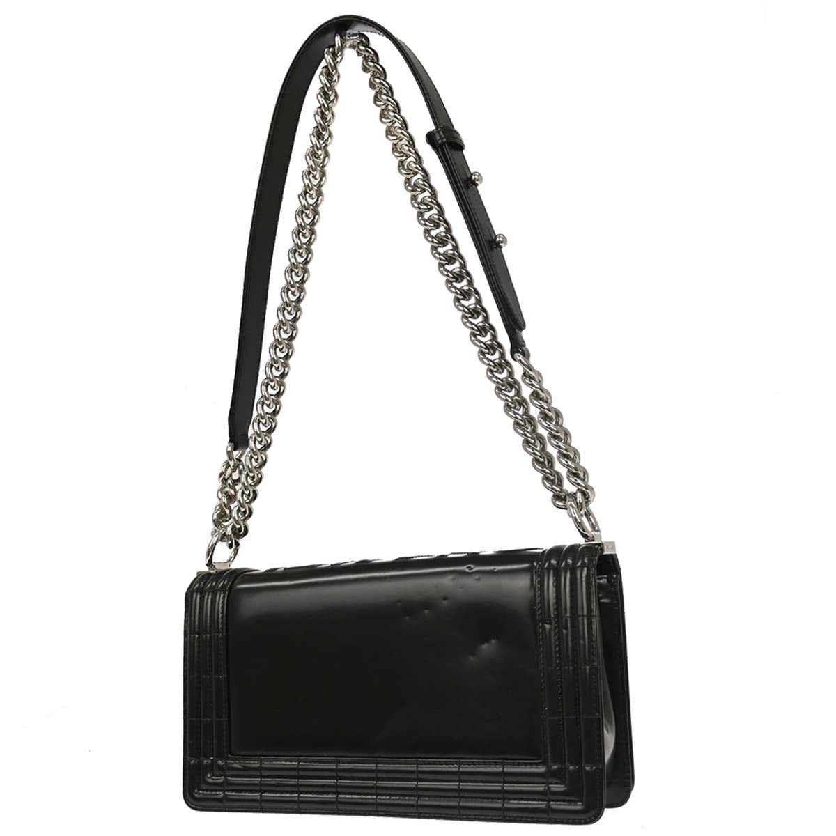 Boy Chanel Black Patent leather Medium Chain Shoulder Bag