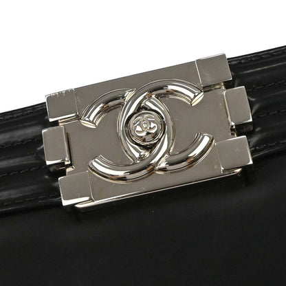 Boy Chanel Black Patent leather Medium Chain Shoulder Bag