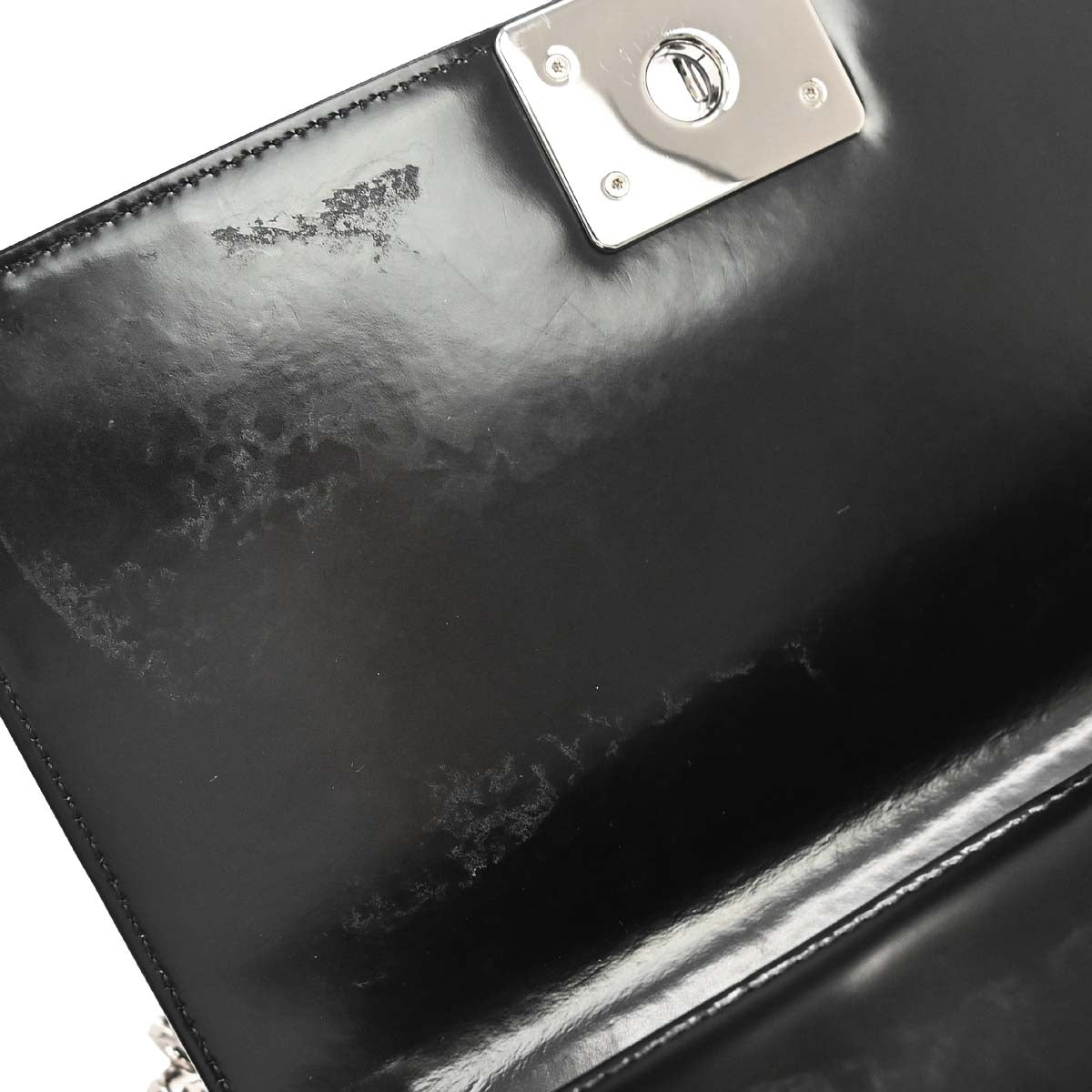 Boy Chanel Black Patent leather Medium Chain Shoulder Bag