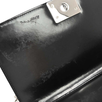 Boy Chanel Black Patent leather Medium Chain Shoulder Bag