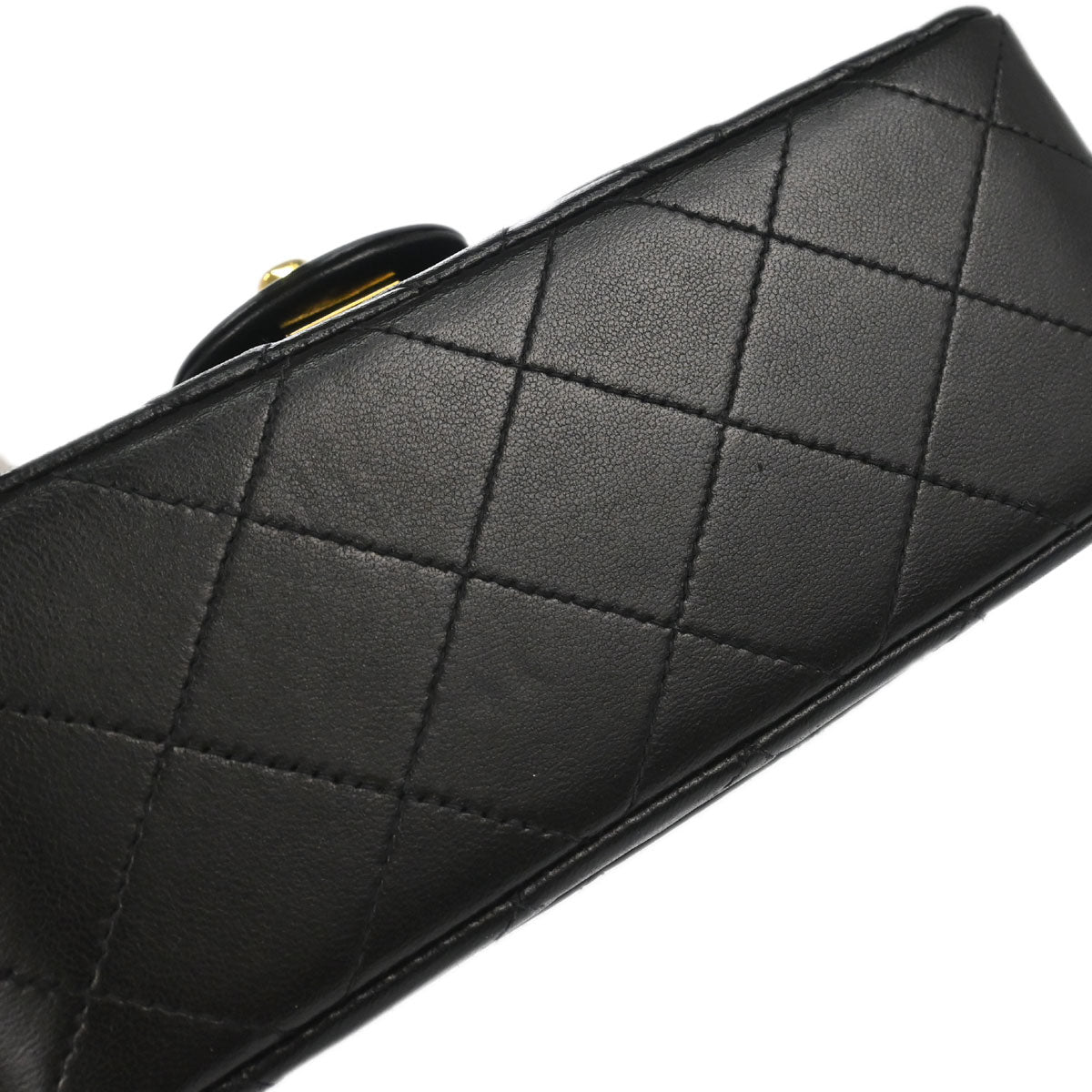 Chanel 1991-1994 Black Lambskin Mini Classic Square Flap Shoulder Bag 17