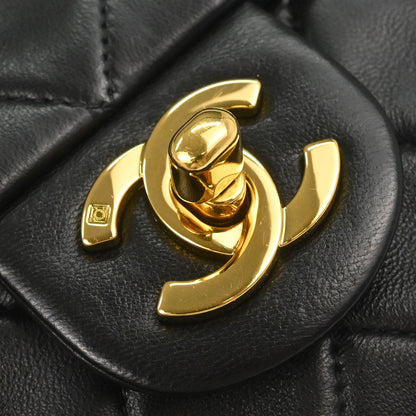 Chanel 1991-1994 Black Lambskin Mini Classic Square Flap Shoulder Bag 17