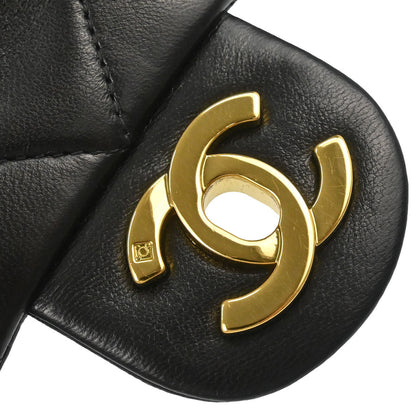 Chanel 1991-1994 Black Lambskin Mini Classic Square Flap Shoulder Bag 17