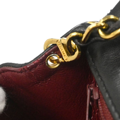 Chanel 1991-1994 Black Lambskin Mini Classic Square Flap Shoulder Bag 17
