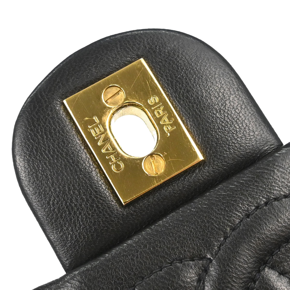 Chanel 1991-1994 Black Lambskin Mini Classic Square Flap Shoulder Bag 17