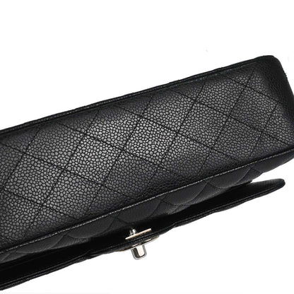 Chanel Black Caviar Skin Medium Classic Double Flap Shoulder Bag