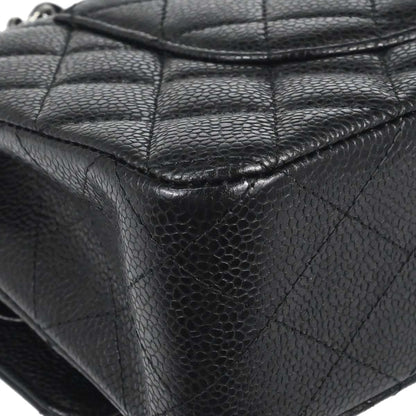 Chanel Black Caviar Skin Medium Classic Double Flap Shoulder Bag