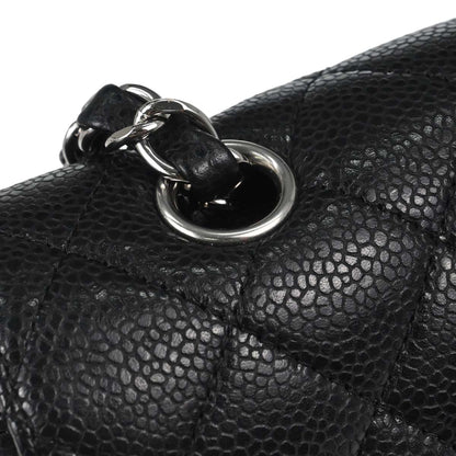 Chanel Black Caviar Skin Medium Classic Double Flap Shoulder Bag