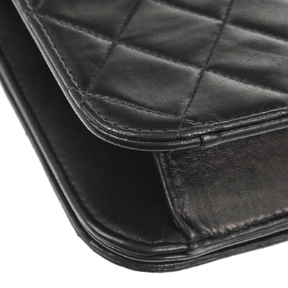 Chanel 2005-2006 Black Lambskin Turnlock Small Full Flap Shoulder Bag
