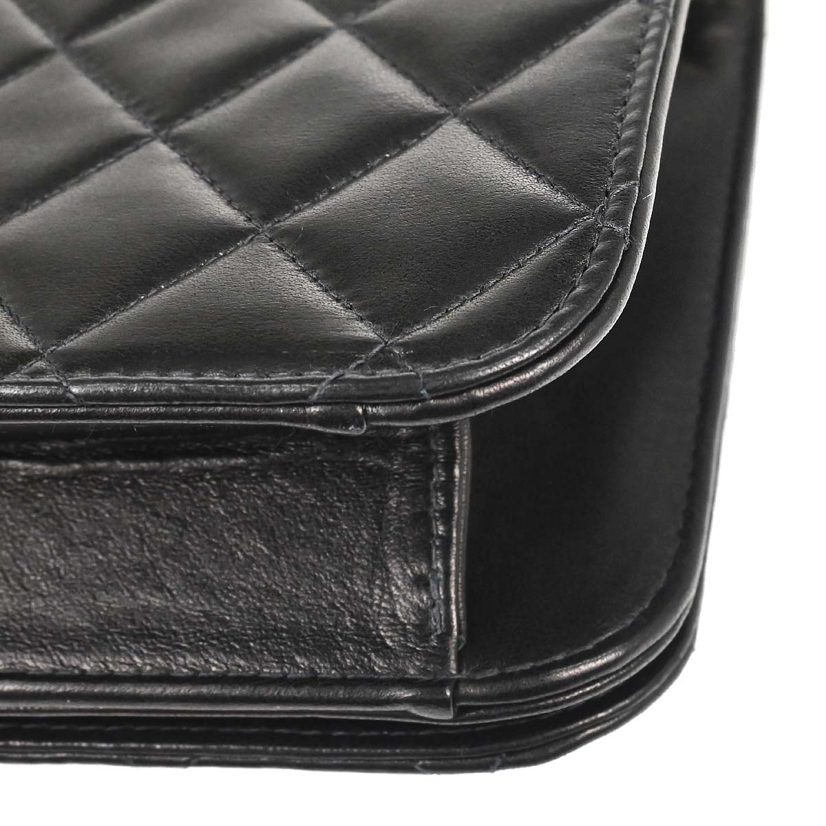 Chanel 2005-2006 Black Lambskin Turnlock Small Full Flap Shoulder Bag