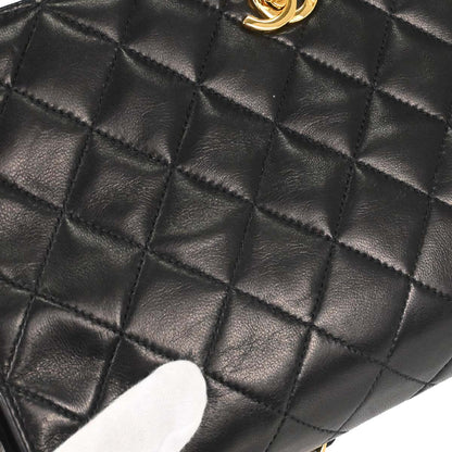 Chanel 2005-2006 Black Lambskin Turnlock Small Full Flap Shoulder Bag