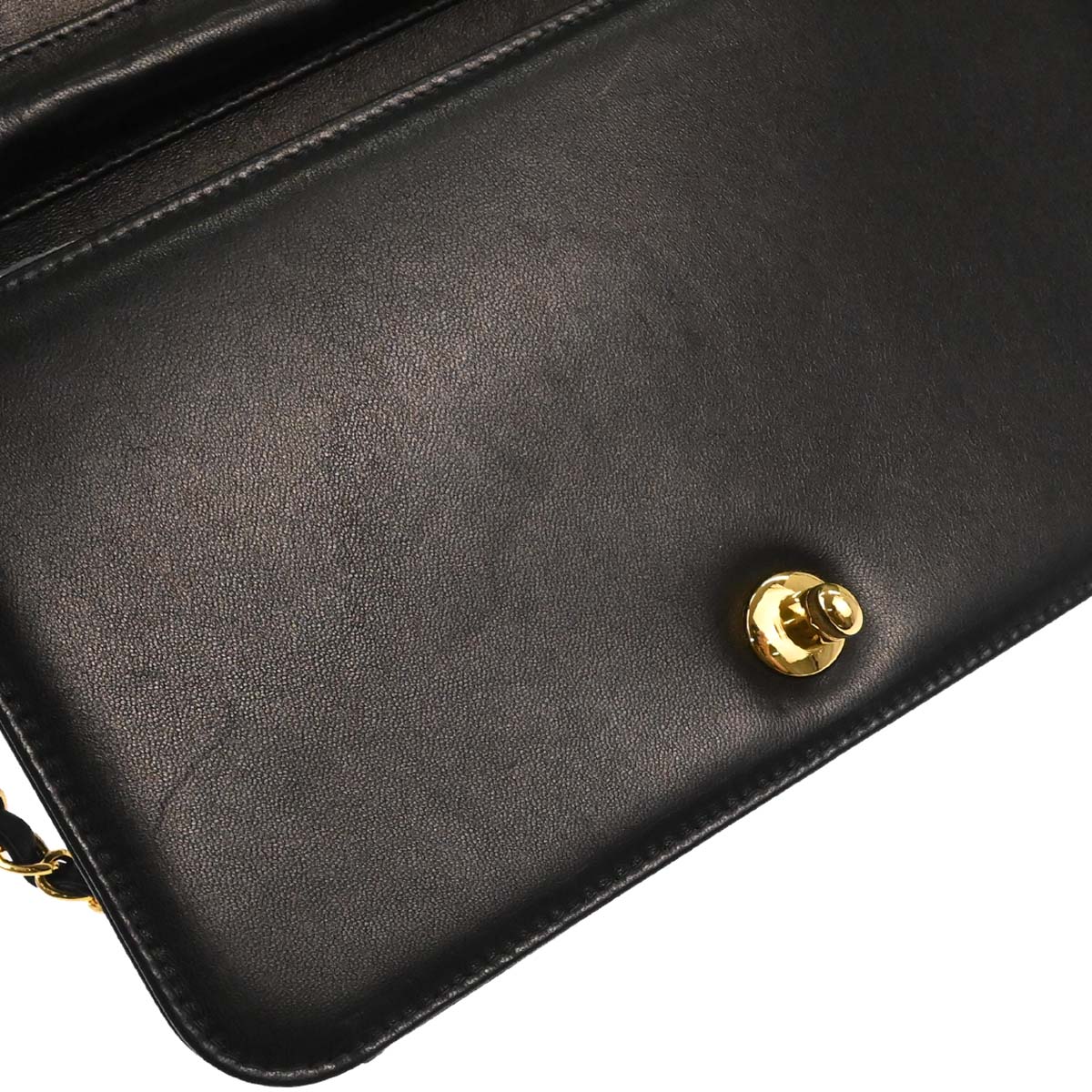 Chanel 2005-2006 Black Lambskin Turnlock Small Full Flap Shoulder Bag