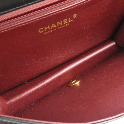 Chanel 2005-2006 Black Lambskin Turnlock Small Full Flap Shoulder Bag