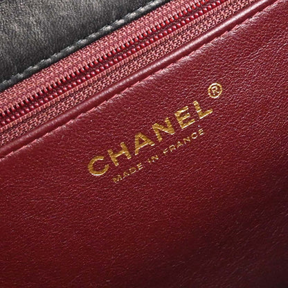 Chanel 2005-2006 Black Lambskin Turnlock Small Full Flap Shoulder Bag