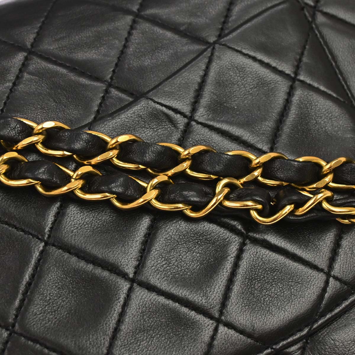 Chanel Black Lambskin Medium Classic Double Flap Shoulder Bag
