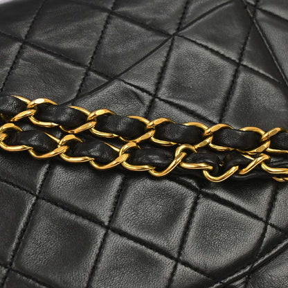 Chanel Black Lambskin Medium Classic Double Flap Shoulder Bag