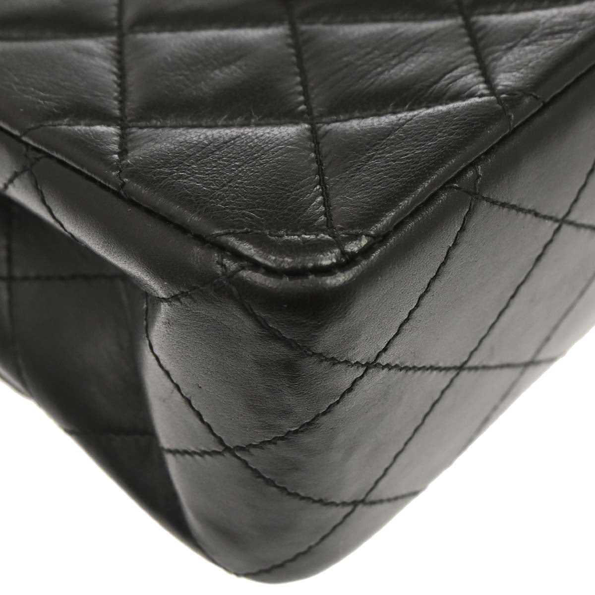 Chanel Black Lambskin Medium Classic Double Flap Shoulder Bag