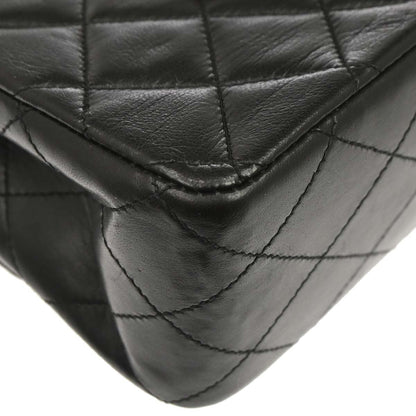 Chanel Black Lambskin Medium Classic Double Flap Shoulder Bag