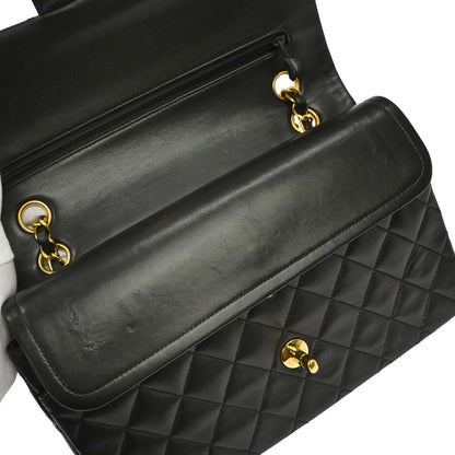 Chanel Black Lambskin Medium Classic Double Flap Shoulder Bag