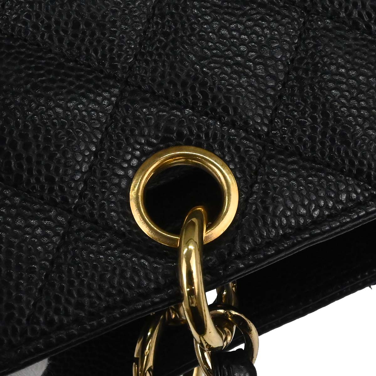 Chanel 2002-2003 Black Caviar Skin Petite Timeless Tote PTT Chain Handbag