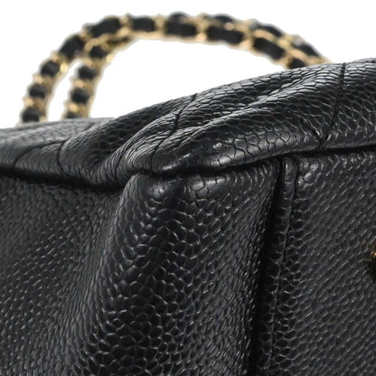 Chanel 2002-2003 Black Caviar Skin Petite Timeless Tote PTT Chain Handbag