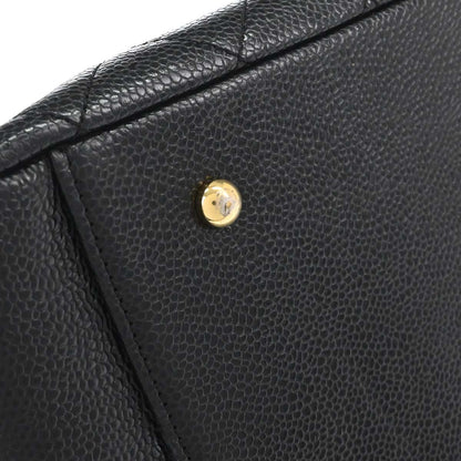 Chanel 2002-2003 Black Caviar Skin Petite Timeless Tote PTT Chain Handbag