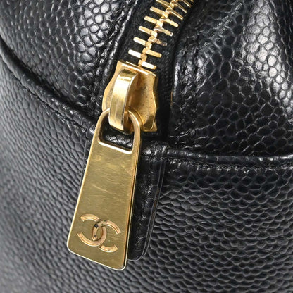 Chanel 2002-2003 Black Caviar Skin Petite Timeless Tote PTT Chain Handbag