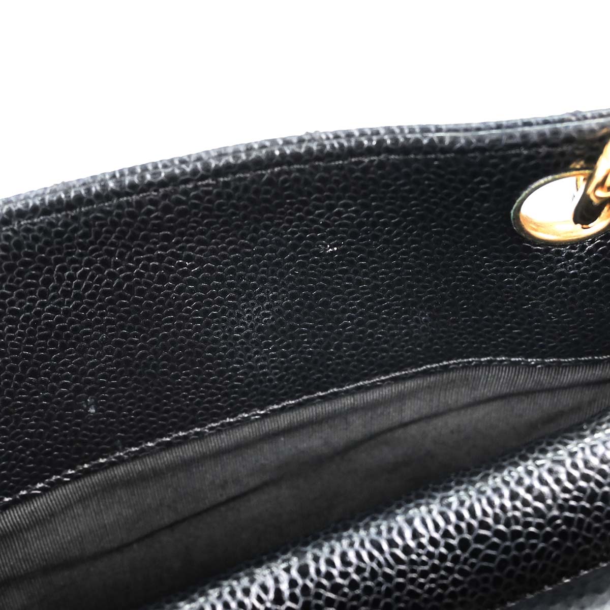 Chanel 2002-2003 Black Caviar Skin Petite Timeless Tote PTT Chain Handbag