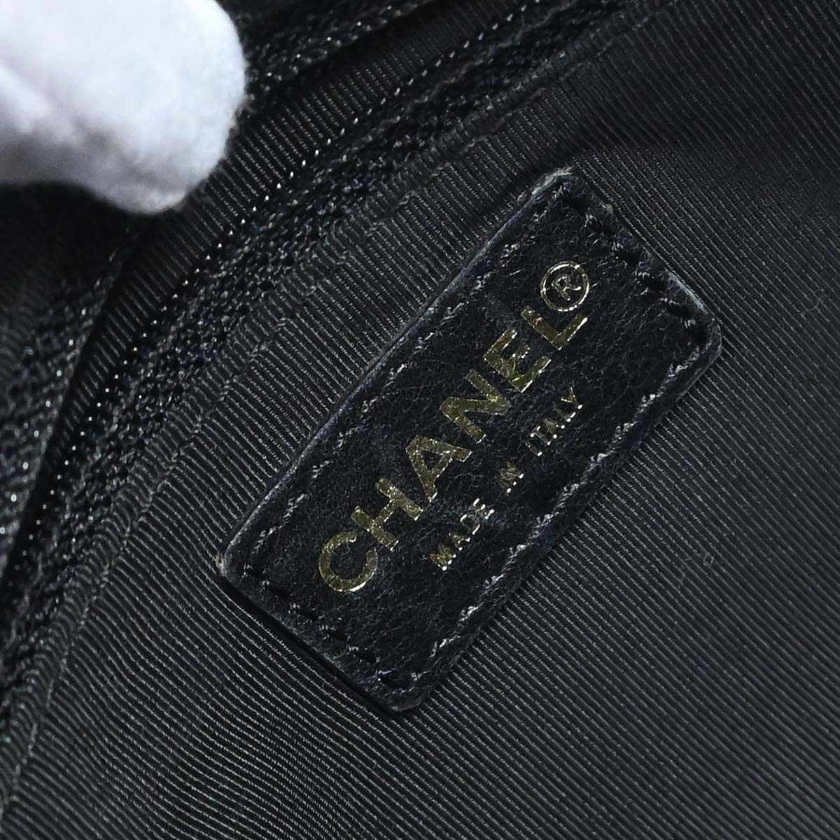 Chanel 2002-2003 Black Caviar Skin Petite Timeless Tote PTT Chain Handbag