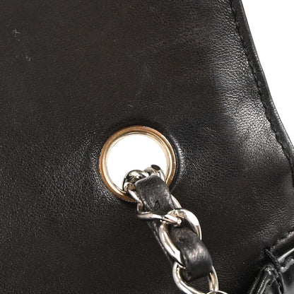 Chanel 2000-2001 Black Canvas Patent Leather Mademoiselle Lock Shoulder Bag