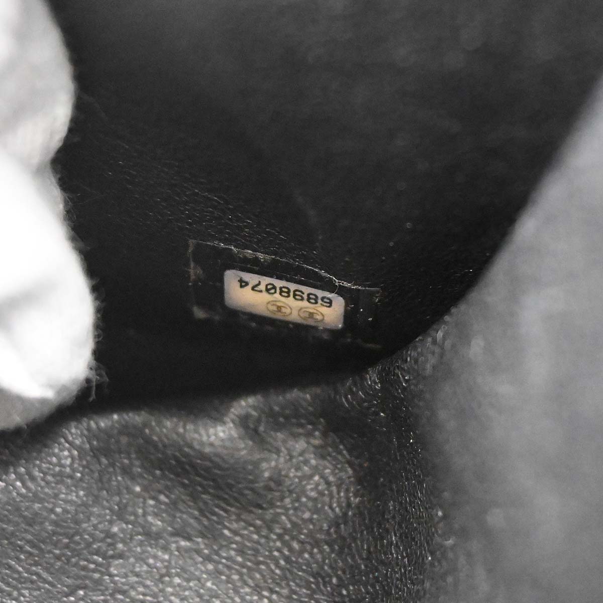 Chanel 2000-2001 Black Canvas Patent Leather Mademoiselle Lock Shoulder Bag